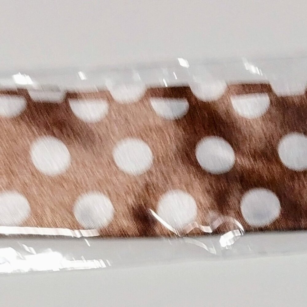 NWOT Brown Polka Dot Silk Purse Scarf - Picture 2 of 2